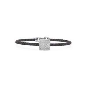 NEW ALOR women's square disc diamond bangle in black